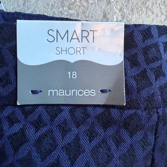 Maurices Dark Blue Patterned High Waist Shorts - Picture 9 of 9